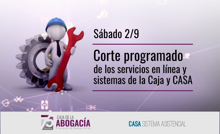 Sábado 2/9 corte programado de los servicios en línea y sistemas de la Caja y CASA